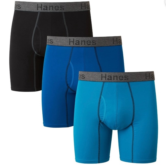 Hanes Men's Comfort Flex Fit Ultra Soft Cotton Stretch Boxer Briefs, 3 Pack, x 2 - Picture 2 of 8